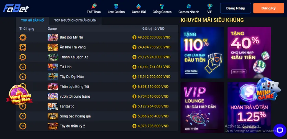 Đa dạng trò chơi slot tại niw88 login